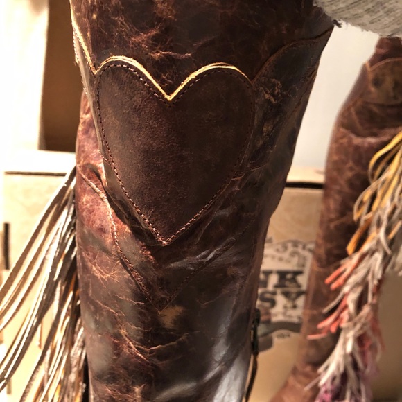 SOLD‼️NIB Junk Gypsy Spirit Animal Boho Ombré Fringe Boots Sz 6 BRAND NEW‼️SOLD - Picture 6 of 16